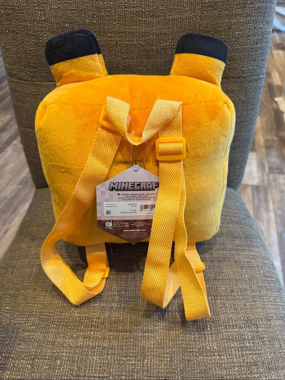 Minecraft fox plush backpack NWT
